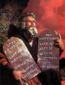 Charles Heston as Moses with the BigTen List
